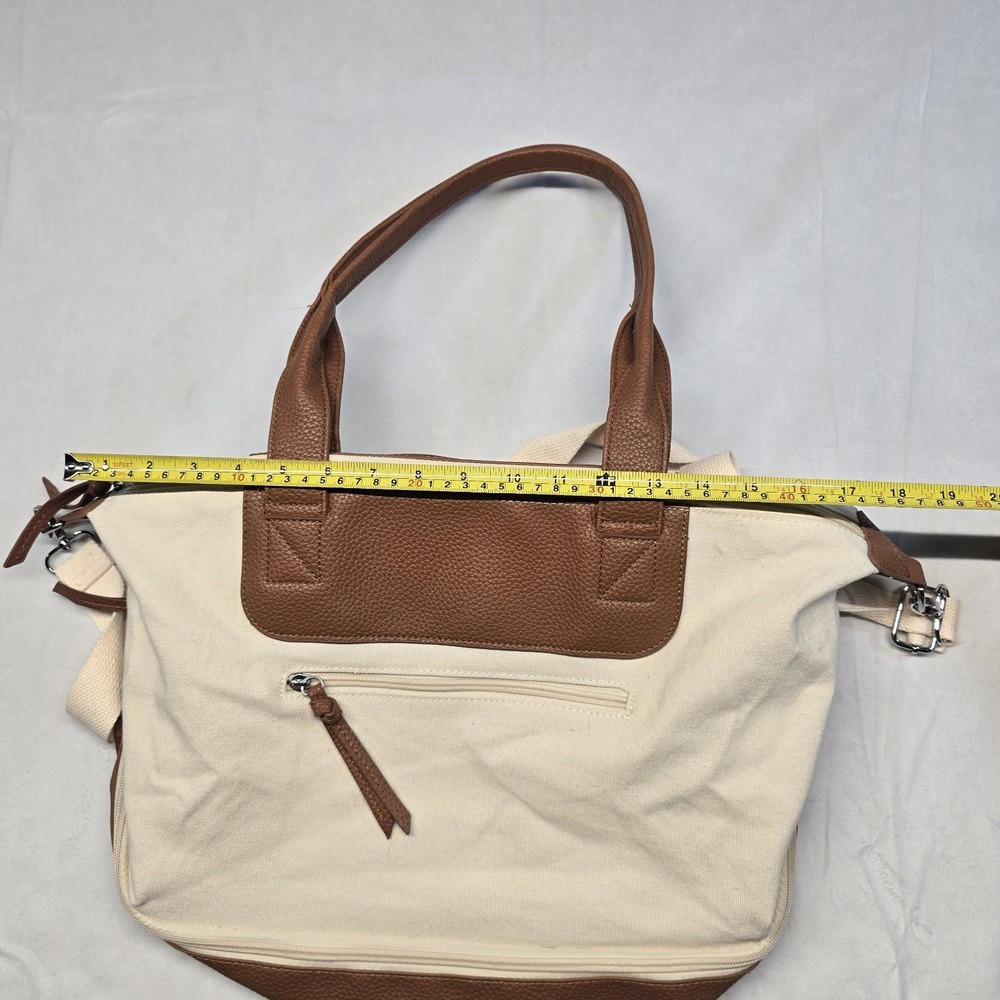 Graf Lants Tan Canvas/leather Tote - Picture 4 of 9